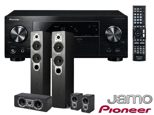 Pioneer 5.2 A/V-receiver + Jamo Black Ash speakerset – €399 + (8,95)