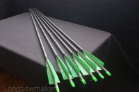 6× carbon arrows with green feathers