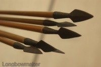 wooden arrows with rhombic/mid-age arrow head