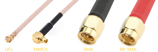 u.FL, MMCX, SMA, RP-SMA connectors