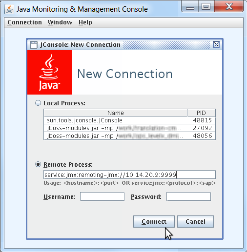 jConsole running remotely