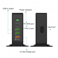 PD3.0/QC3.0 15V×3A + 5V×2A (USB-C) + 5V×2.4A (USB) + 9V×2A (QC3.0) = 85W but rated 75W – €18.63