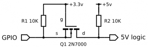 Building a 3.3V to 5V level converter with a MOSFET